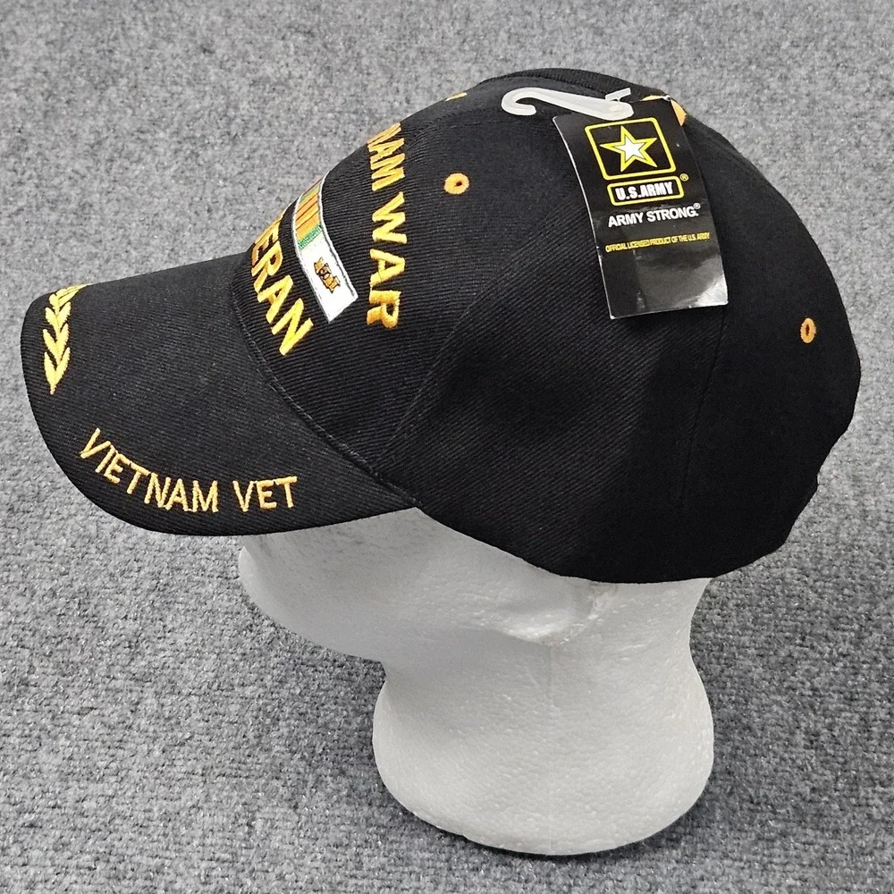 Vietnam War Veteran Hat Black Embroidered US Army Licensed Military US Army Cap